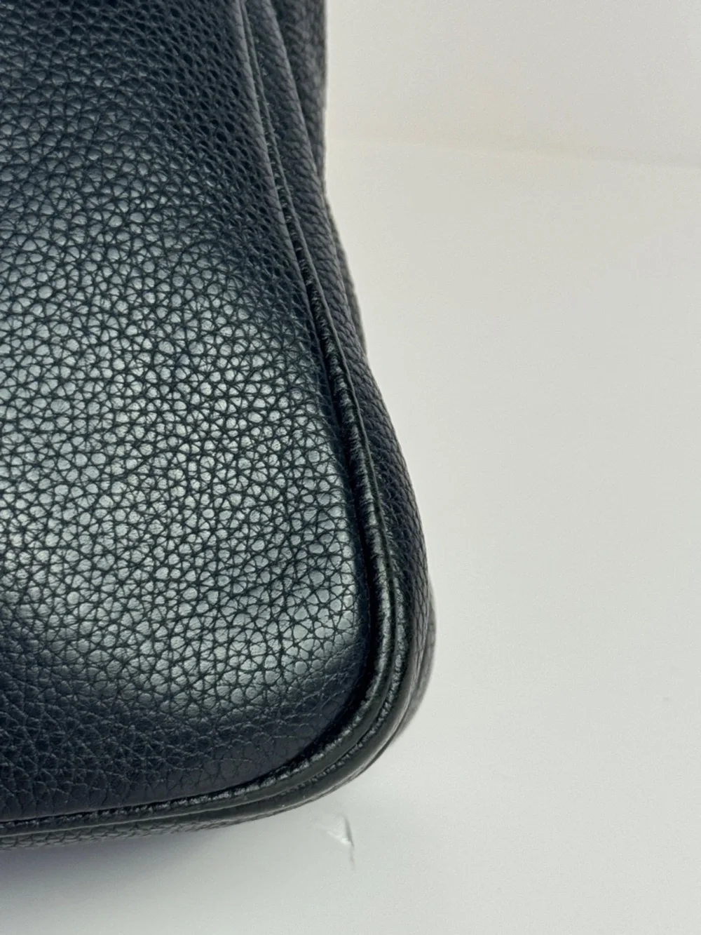 Prada Navy Blue Pebbled Leather Messenger Bag with Branded Strap - Picture 6 of 16